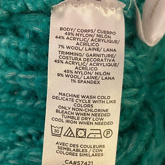 ⭐️Loft Wool Blend Bobble Stitch Sweater Green Size Small - Picture 6 of 6